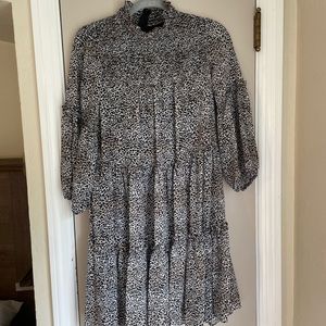 Patterned Mock Neck Dress